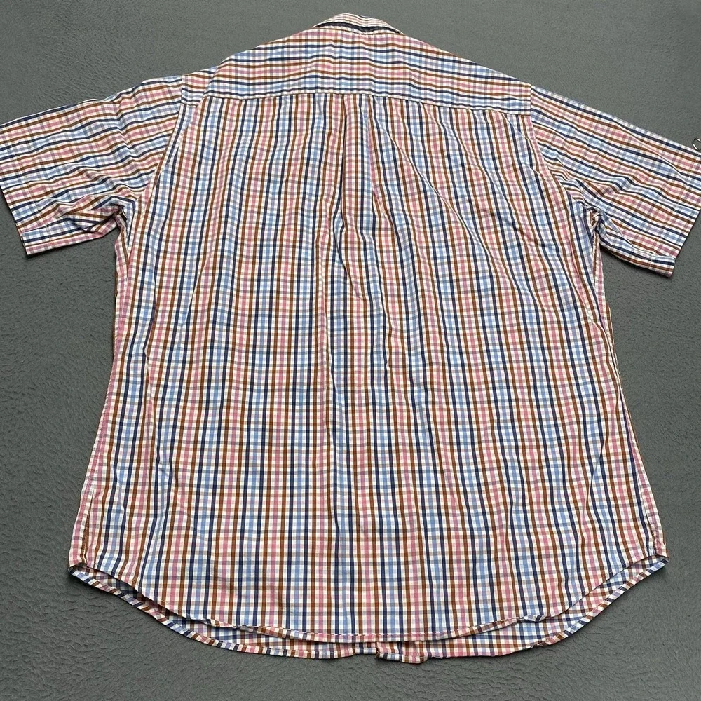 Peter Millar Shirt Mens XL Multicolor Check Short‎ Sleeve Button Down Casual